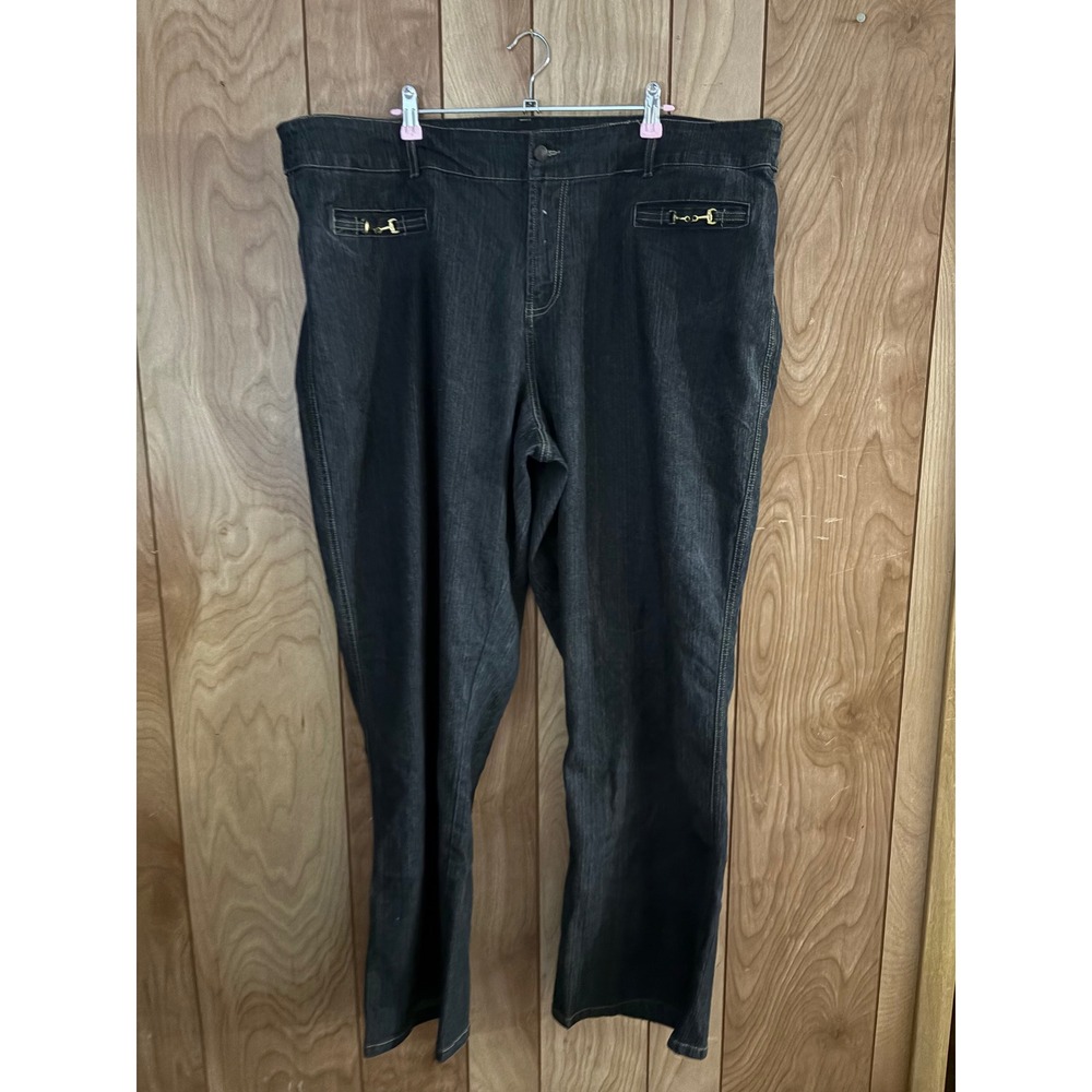 Westport Woman Dark‎ Wash Denim Jeans 22W Horsebit Detail Stretch Straight Leg
